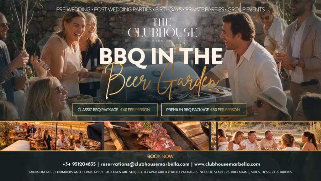 BBQ in the beer garden at The Clubhouse Marbella