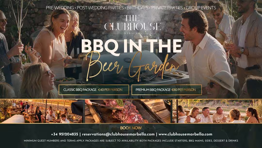 BBQ in the beer garden at The Clubhouse Marbella